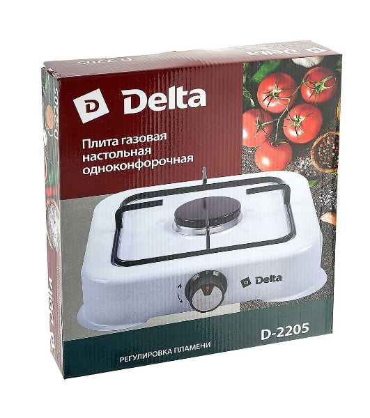 Плитка газовая Delta D-2205 одноконфорочная; белый (10)