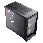 Компьютерный корпус 'Lagrange'; ATX, черный, FANS: 120мм ARGb: 3 Top + 1 Rear + HUB. Drive bay int: 3x3,5'; + 3x2,5';. 2xUSB 3.0+1xUSB-C, Audio I/O, Up to 14x120мм Fans, GPU up to 425мм, PSU max 270мм, CPU cooler up to 190мм, SPCC 1,0мм metal, 4мм TG side panel, фото4