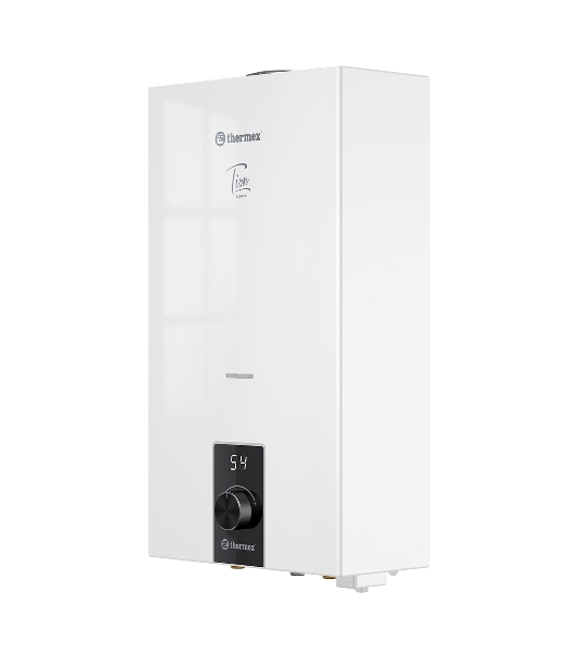 Водонагреватель газовый проточный Thermex T 20 D белый, 20 кВт, настенный, электронное управление, производительность 10 л/мин