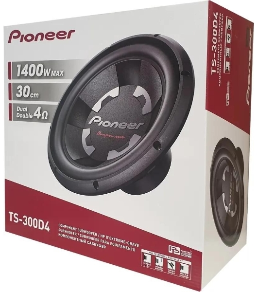 Сабвуфер автомобильный Pioneer TS-300D4 400Вт пассивный (30 см/12')