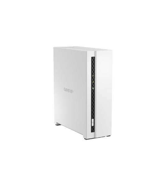 Сетевое хранилище SMB QNAP TS-133 NAS 1 HDD tray. ARM 4-core Cortex-A55 1.8GHz, ram 2 Gb (max), 1x1GbE, 1xUSB 2.0 port,1xUSB 3.2 Gen 1