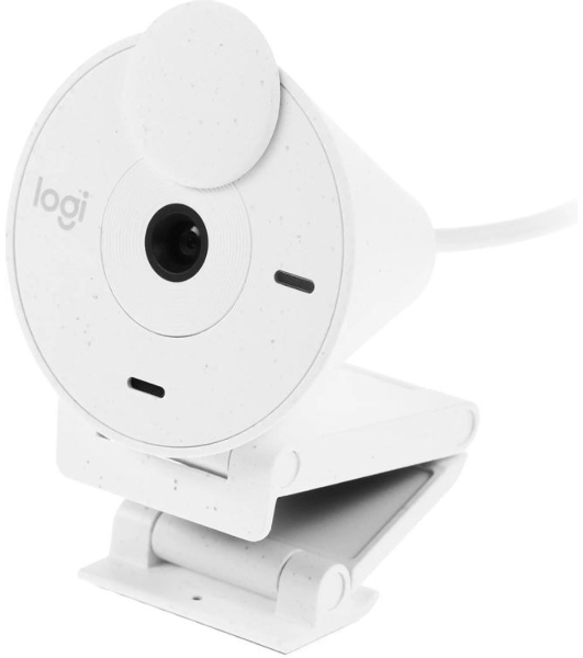 Веб-камера Logitech Brio 300 1920x1080, 30 кадр/с, USB Type-C, микрофон (шумоподавление), автоматическая фокусировка, автоосвещение, универсальное крепление белая