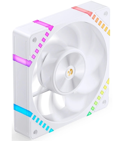 Вентилятор для корпуса JONSBO HF2-120WR Reverse (120x120x25мм, 4-pin PWM, ARGb, 63.3CFM, 29.5dBA, 2200RPM, белый)