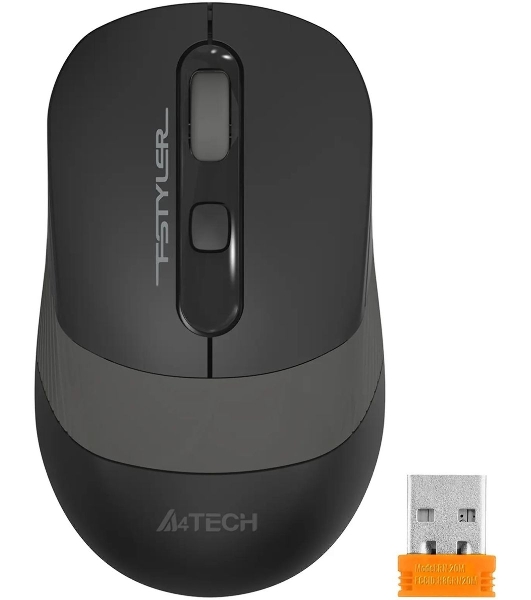 Мышь беспроводная A4Tech Fstyler FG10S черный/серый, 2000 dpi, радиоканал, USB, кнопки - 4