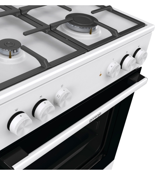 Плита комбинированная Gorenje GK6A20WF белый, конфорок 4 газовых, духовка 65 л, 60 см x 85 см x 60 см