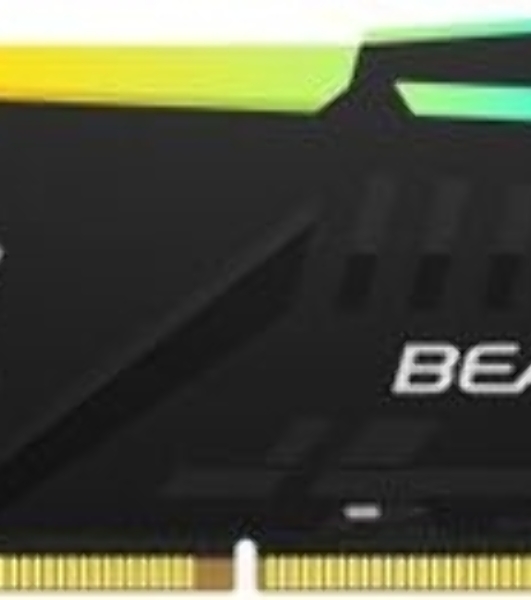 Оперативная память Kingston Fury Beast RGB, DDR5, 32GB (1x32GB), 5600 MHz, CL40, с радиатором, RGB, чёрный