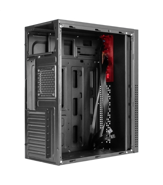 Компьютерный корпус Miditower ExeGate AA-443-UNS350 (ATX, БП UNS350 с вент. 12см, 2хUSB+HD Audio, черный)