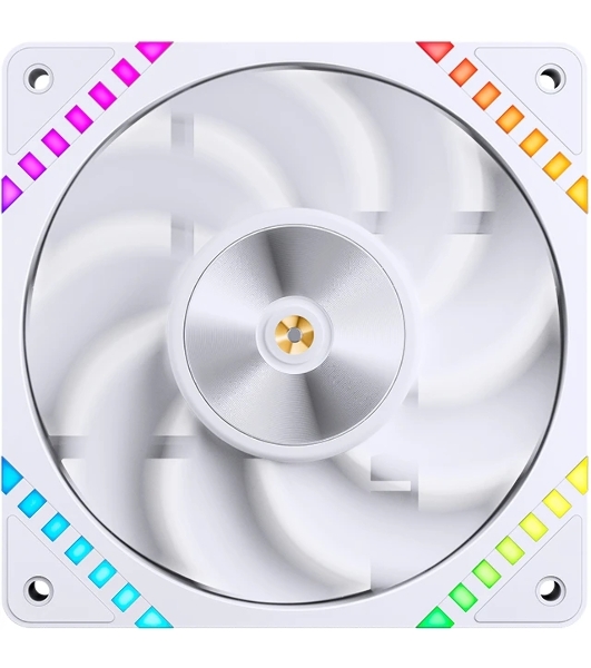 Вентилятор для корпуса JONSBO HF2-120WR Reverse (120x120x25мм, 4-pin PWM, ARGb, 63.3CFM, 29.5dBA, 2200RPM, белый)