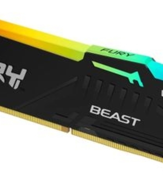 Оперативная память Kingston Fury Beast RGB, DDR5, 32GB (1x32GB), 5600 MHz, CL40, с радиатором, RGB, чёрный