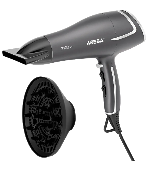 Фен ARESA AR-3232 серый/серебристый, 2100 Вт
