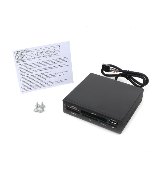 Кард-ридер Gembird FDI2-ALLIN1-02-B/черный/SD/T-Flash/Micro-SD/Micro-SDHC/Micro-SDXC/USB 2.0/метал