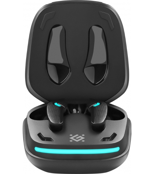 Наушники TWS Defender CyberDots 285 черный, внутриканальные, Bluetooth, светодиодная подсветка, до 4 ч