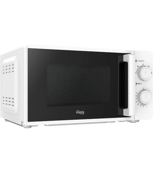 Микроволновая печь OASIS MW-70RW белый, 20 л, 700 Вт, переключатели — поворотный механизм