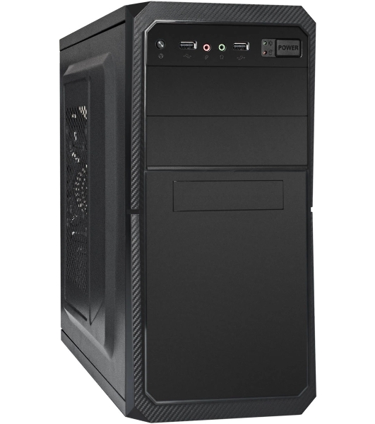 Компьютерный корпус Minitower ExeGate BA-202-UNS350 (mATX, БП UNS350 с вент. 12см, 2хUSB, аудио, черный)