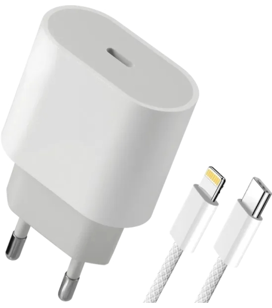 Сетевое зарядное устройство Defender UPA-121 20W, USB C, Lightning, белый