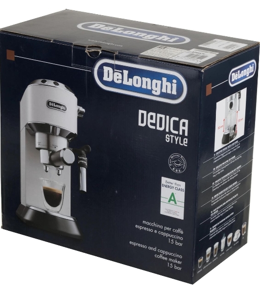 Кофеварка эспрессо DeLonghi EC685.W белый, исп. кофе - молотый/чалды, 1.1 л, 1350 Вт, 15 бар