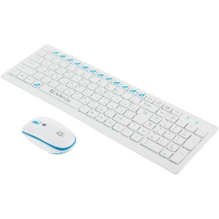 Комплект клавиатура+мышь Defender Skyline 895 беспроводной, USB, 2000 DPI, белый