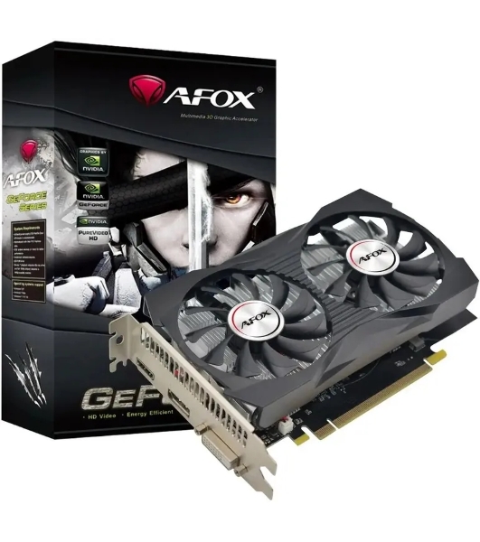 Видеокарта AFOX Geforce GTX1050 4Gb GDDR5 128Bit DVI/HDMI/DP LP Dual Fan (AF1050-4096D5H4-V2)