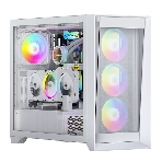 Компьютерный корпус ACD Lagrange; ATX, белый, FANS: 120мм ARGb: 3 Top + 1 Rear + HUB. Drive bay int: 3x3,5'; + 3x2,5';. 2xUSB 3.0+1xUSB-C, Audio I/O, Up to 14x120мм Fans, GPU up to 425мм, PSU max 270мм, CPU cooler up to 190мм, SPCC 1,0мм metal, 4мм TG side panel, фото 1