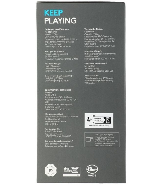 Гарнитура Logitech G733 чёрный, беспроводная, 2.4 ГГц, до 29 ч, LIGHTSYNC RGB
