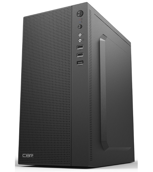 Компьютерный корпус CBR PCC-MATX-MX08-WPSU mATX Minitower MX08, без БП, 2*USB 2.0, HD Audio+Mic, черный