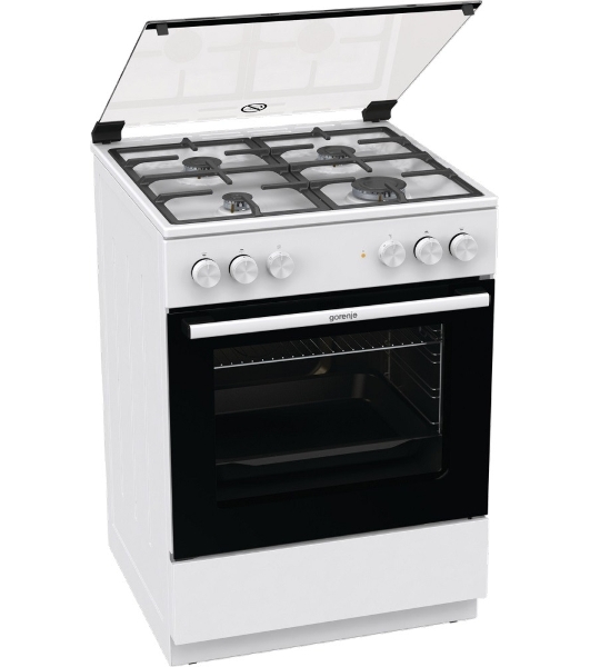 Плита комбинированная Gorenje GK6A20WF белый, конфорок 4 газовых, духовка 65 л, 60 см x 85 см x 60 см