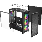 Корпус Ocypus Delta C70 BK ARGB, Midi-Tower, чёрный, 4 x 120 мм, фото3