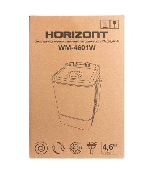 Стиральная машина Horizont WM-4601W светло-серый, загрузка вертикальная 4.6кг, класс: A