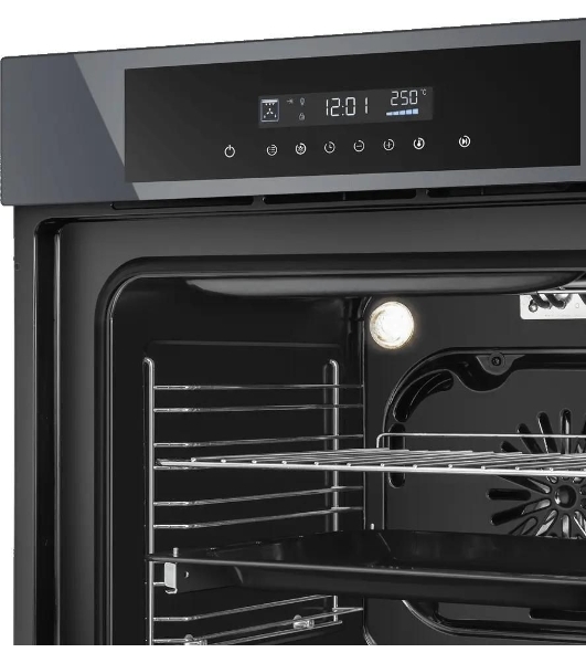 Шкаф духовой электрический Maunfeld AEOD60103G1, 60л, дверца с 3 стеклами, графит