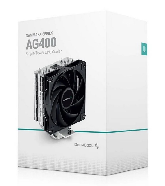 Кулер для процессора DEEPCOOL AG400 черный, 120 мм, алюминий/медь, 2000 об/мин, 31.6 дБ, 4 pin, 220 Вт, 150 мм