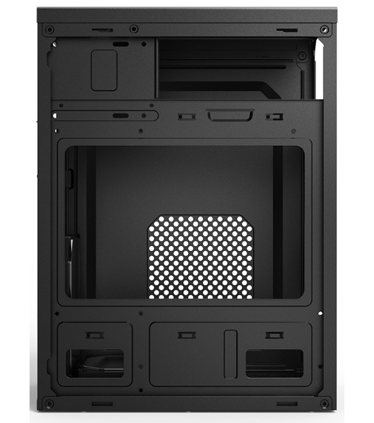 Компьютерный корпус CBR PCC-MATX-MX08-WPSU mATX Minitower MX08, без БП, 2*USB 2.0, HD Audio+Mic, черный