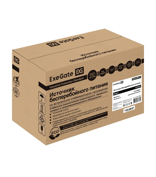 Источник бесперебойного питания ExeGate SpecialPro UNB-600.LED.AVR.4C13.RJ.USB 600VA/360W, LED, AVR, 4*C13, RJ45/11, USB, черный