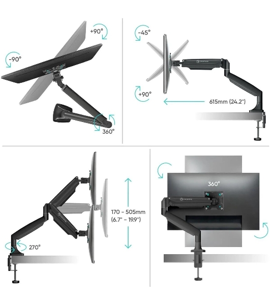 Кронштейн ONKRON G100 для монитора 13'-32' настольный, черный