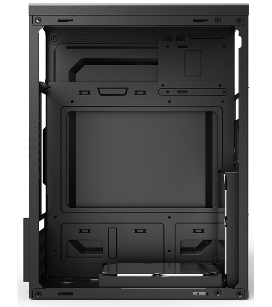 Компьютерный корпус CBR PCC-MATX-MX08-WPSU mATX Minitower MX08, без БП, 2*USB 2.0, HD Audio+Mic, черный
