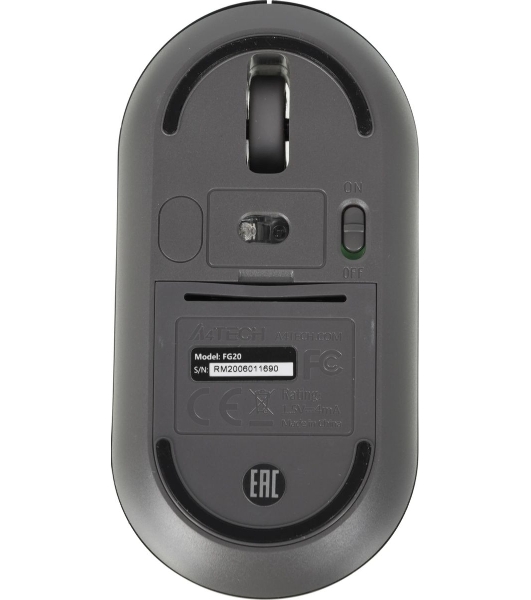 Мышь беспроводная A4Tech Fstyler FG20 серый, 2000 dpi, радиоканал, USB, кнопки - 4