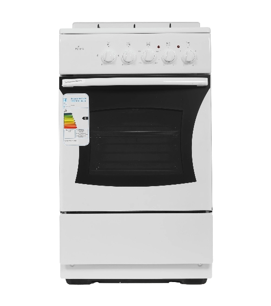 Плита комбинированная Flama RK 2201 W белый, конфорок 2 газовых и 2 электрических, духовка 50 л, 50 см x 85 см x 54 см