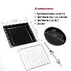 Мини-печь Kraft KF-MO3804RKBL черный Мощность 1500(Вт),Объем 38(Л), фото2