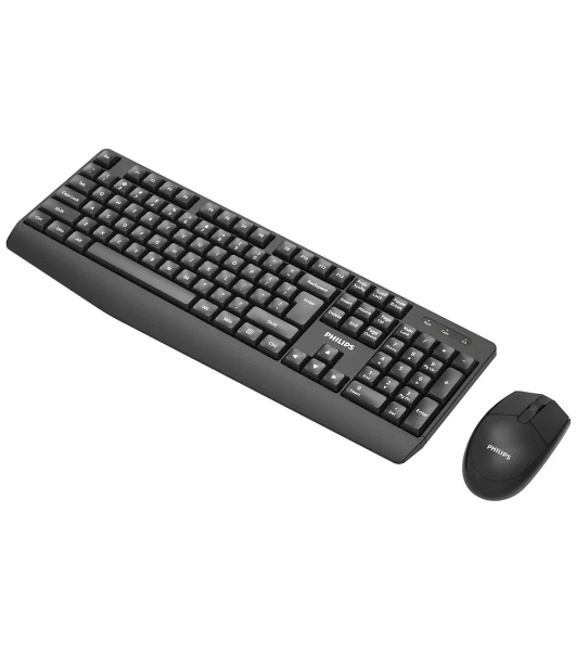 Комплект клавиатура+мышь Philips SPT6337 беспроводной, USB, 1600 DPI, чёрный
