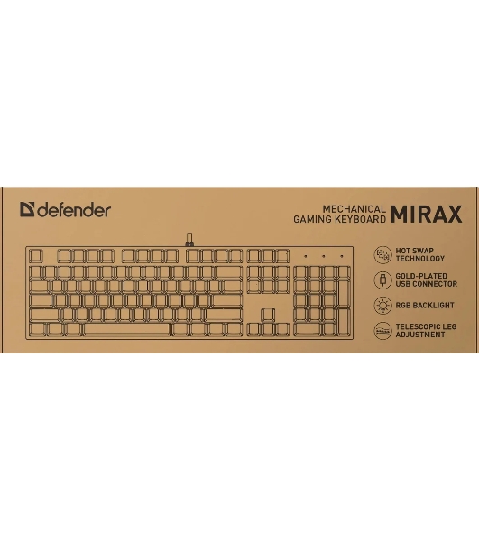 Клавиатура Defender Mirax GK-352 проводная, USB Type-A, чёрный