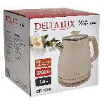 Чайник электрический Delta LUX DE-1019 (1,8 л, металл/пластик) белый, фото2