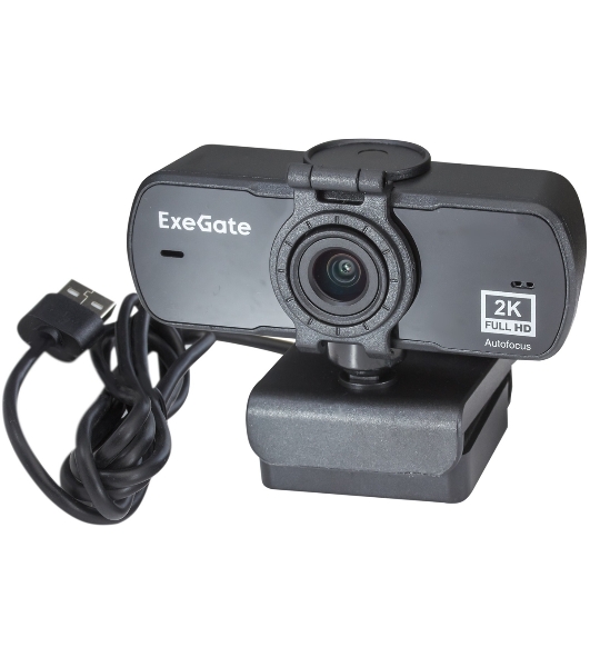 Веб-камера ExeGate Stream C940 Wide 2K 2560x1440, 30 кадр/с, USB Type-A, микрофон (шумоподавление), универсальное крепление
