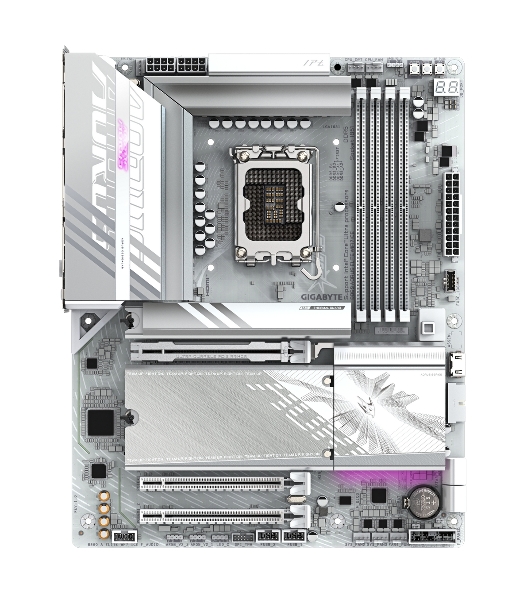 Материнская плата Gigabyte B860 AORUS ELITE WIFI7 ICE, LGA 1851, Intel B860, 4xDDR5, 4xSATA, 3xM.2, 1xPCIe 5.0 x16, 2xPCIe 4.0 x1, 1xHDMI, 2xDP, 1x 2.5Gb LAN, 6xUSB-A 3.2, 1xUSB-C 3.2, 4xUSB-A 2.0, 2x3.5 мм, 7.1, ATX