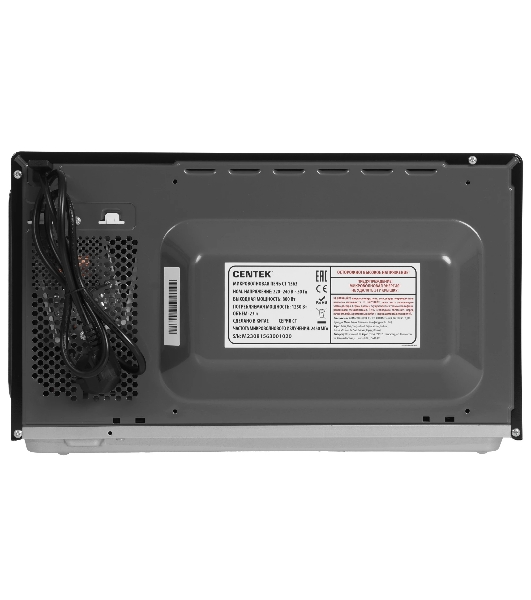 Микроволновая печь Centek CT-1563 черный, 23 л, 800 Вт, переключатели - кнопки, поворотный механизм