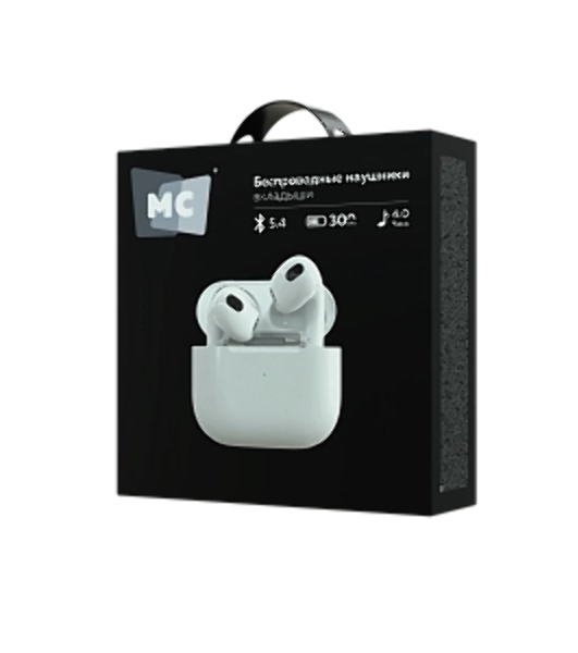 Наушники TWS More Choice БВ11 белый, вкладыши, Bluetooth, сенсорное управление, до 4 ч