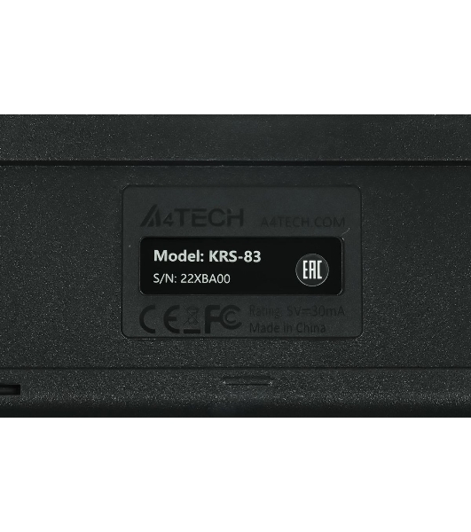 Комплект клавиатура+мышь A4Tech KRS-8372 проводной, USB, 1200 DPI, чёрный