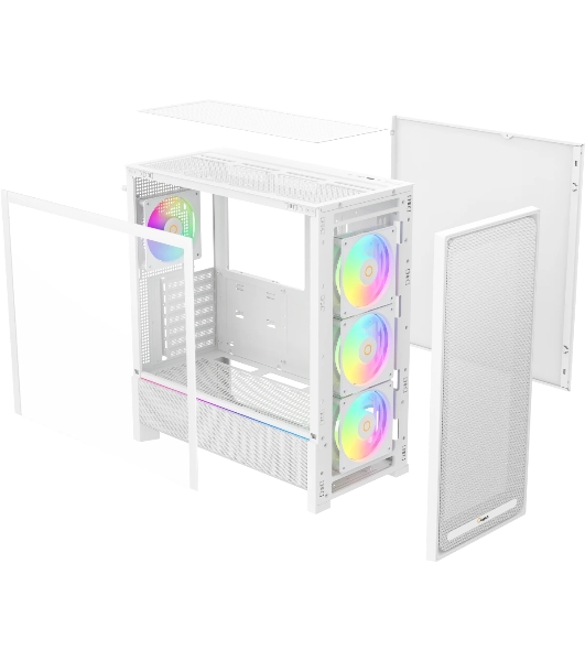 Корпус Ocypus Delta C70 WH ARGB, Midi-Tower, белый, 4 x 120 мм