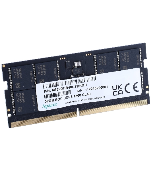 Оперативная память Apacer, DDR5, 32Gb (1x32Gb), 4800MHz, CL40, SO-DIMM