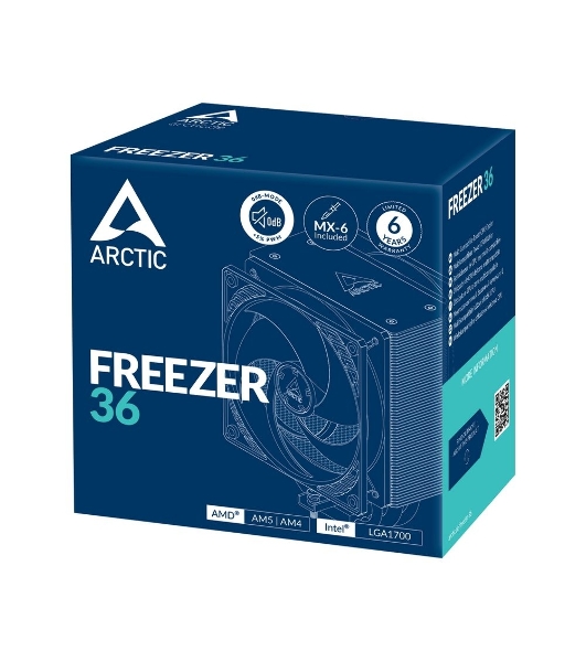 Кулер для процессора Arctic Freezer 36 черный, 120 мм, алюминий/медь, 1800 об/мин, 22.5 дБ, 4 pin, 200 Вт, 159 мм