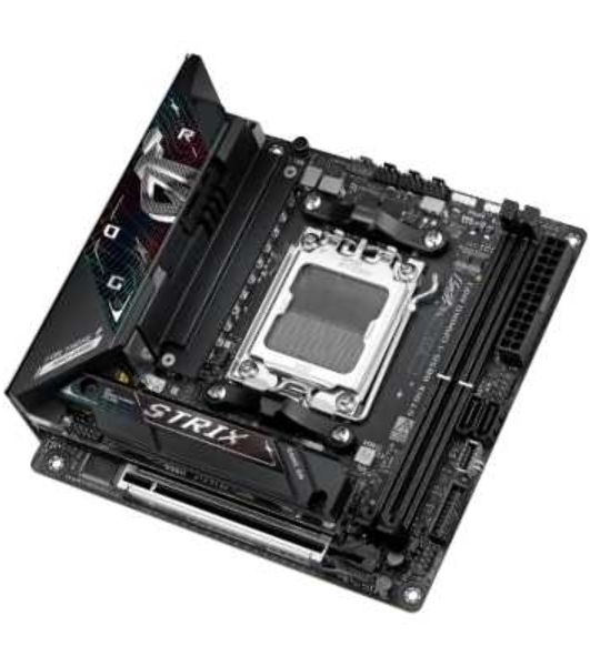 Материнская плата ASUS ROG STRIX B850-I GAMING WIFI, AM5, AMD B850, 2xDDR5, 2xM.2, 2xSATA, PCIe 4.0 x16, 1xHDMI, 1xUSB Type-C, 1x2.5Gb LAN, Wi-Fi 7, Bluetooth 5.4, 5xUSB-A 10Gbps, 1xUSB-C 20Gbps, 2xUSB-A 2.0, 3x3.5 мм, S/PDIF, 7.1, Mini-ITX