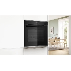 Встраиваемый духовой шкаф Bosch HRG232EB3 Serie 4 с добавлением пара Bosch, Auto Pilot 15, объем 71 л, 8 режимов нагрева, 3D Hotair, Soft move door,телескопические направляющие 1уровень,гидролиз+каталитическая очистка задней стенки,сенсорное управление,черный+профиль из нержавеющей стали, фото4